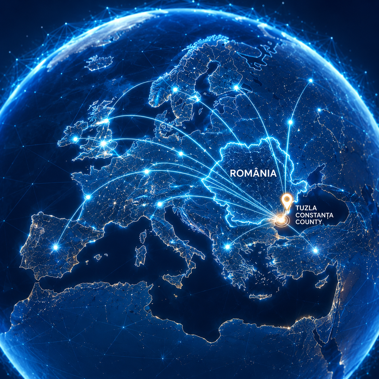 Glob digital cu rețele de conexiuni